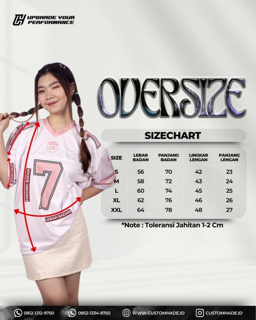 Size Chart Jersey Oversize