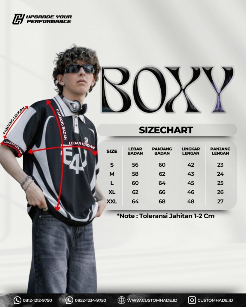 Size chart jersey Boxy