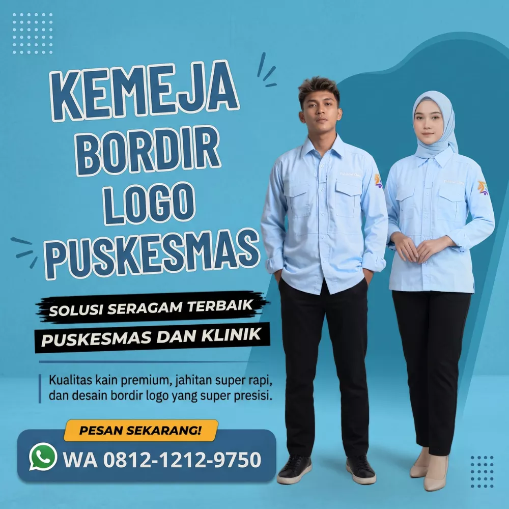 vendor kemeja bordir logo puskesmas